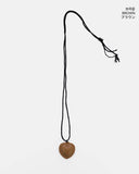 Carven Leather Heart Long Necklace