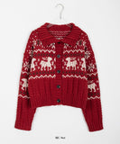 Runyu Nordic Deer Knit Cardigan
