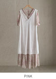 Atyu Pink Flower Shirring Chiffon One Piece