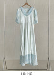 Teilrin Chiffon Shirred Long One Piece