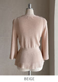 Aro Summer Button Three Quarter Peplum Knit