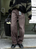 Cat washed corduroy pants