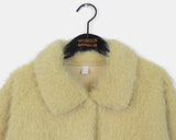 Bnet round button fur short jacket coat