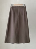 Milka Wool Brushed Pleated Long Skirt