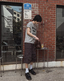 Make lettering print short sleeve t-shirt
