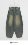 Hoam Balloon Wide Denim Brushed Pants