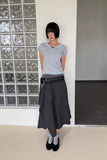 UNBALANCE WRAP LAYERED SKIRT