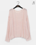 Aque Boatneck Off Shoulder Ribbed Angora Knit