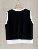 Mardi Color Matching Boucle Knit Sleeveless Banding Shorts Set