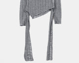 Noten Punching Tie Strap Off-Shoulder Knit