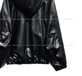 Binsi Pocket Overfit Hood Leather Jumper