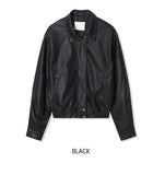 One de lock patch embroidery leather jumper