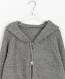 Ohhok Two-Way Knit Hood Zip-Up Cardigan