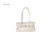 Fes Eyelet Buckle Leather Shoulder Bag