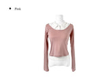 Eld Collar Layered Off-Shoulder T-Shirt Sleeveless Set
