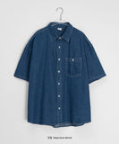 [unisex] Billud Denim Over Short Sleeve Shirt