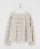 Lille Summer Check Ribbon Shirring Blouse
