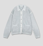 Linen Waffle Two Tone Knit Cardigan