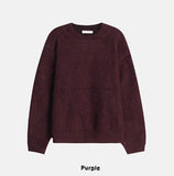 [wool 10%] huggable two-tone mixed mohair knit