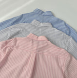 Loose-Fit Stripe Softly Cotton Check Shirt