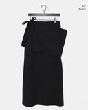 Caro Nylon Slit Layered Wrap Skirt