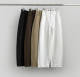 Curv cut line mega balloon fit banding cotton pants