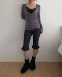 Untell Lace Button Half-Open Sleeveless