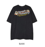 Vintage carwash print loose short sleeve