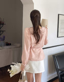 [Strap set] Glory Wrinkle Round Blouse