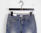 Noi Vintage Washing Low-Rise Long Bootcut Denim Pants