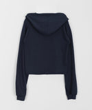 Dimmed incision two-way hood zip-up