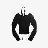 Lanxi Slit Halterneck T-Shirt