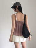 [MADE] Ferran chiffon shirring button sleeveless blouse