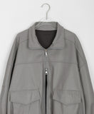 Core Pocket Two-Way Over Leather Jacket