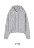 Ruin Heavy Wool Knit Hooded Zip-Up