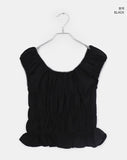 [Two Way] Furen Off-Shoulder Shirring Frill Sleeveless Blouse