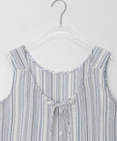 Modio Two-Way Ribbon Stripe Sleeveless Blouse