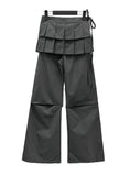 Pleated Wrap Skirt Bootcut Pants
