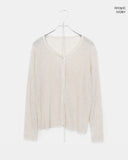 Siju see-through knit long-sleeved cardigan