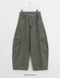 [unisex] Collet Pigment Curved Cargo Balloon Wide Pants