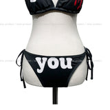 Love U printed halter bikini