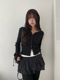 Lumpy Rib Round Slim Fit Long Sleeve Cardigan