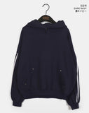 Mickle Track Color Matching Snap Rivet Overfit Hoodie