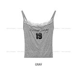 Forever numbering lace crop sleeveless