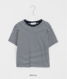 Ryoka Punching Stripe Crop Short Sleeve Tee