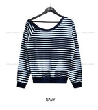 Kelly Unbalance Off Stripe Long Sleeve