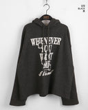 Whatever Brushed Ribbed Boxy Lettering Hood T-Shirt