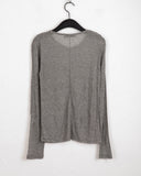 Soun wool tensel cut see-through layered T-shirt