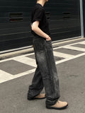 Vintage Brush Washed Black Denim