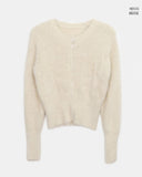 Rodan Angora round neck fur cardigan